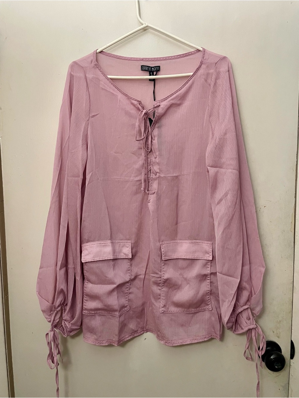 Dolls Kill Current mood long sleeve blouse size small new with tags